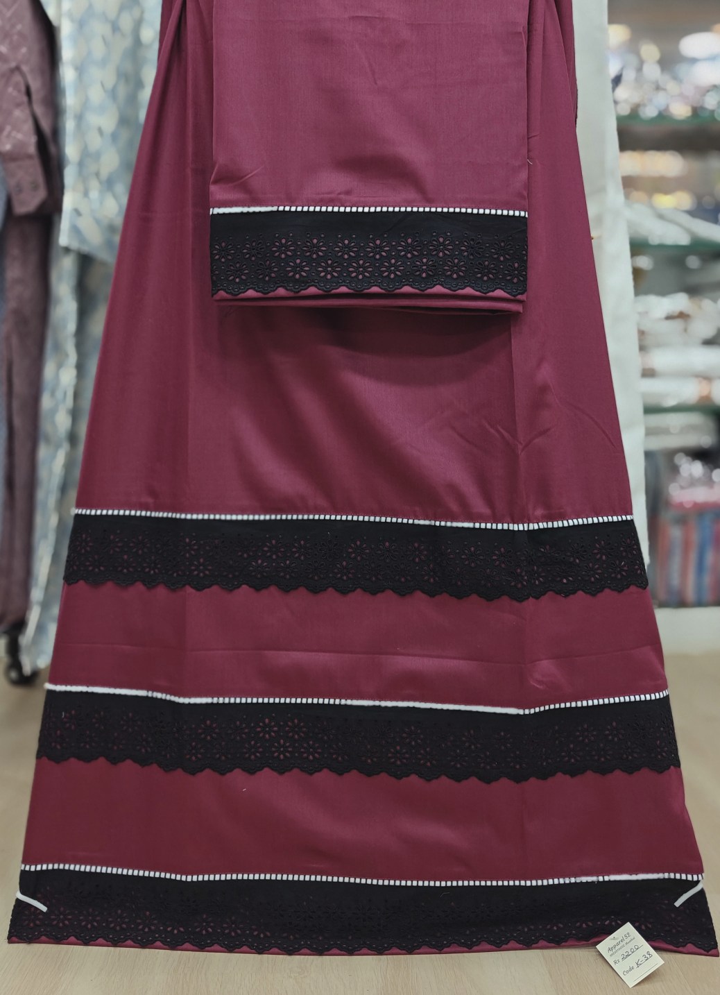  Maroon Cotton Fabric Rida 